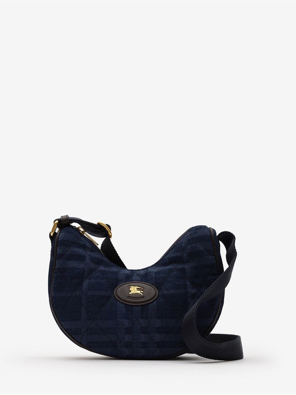 Burberry Check Crescent Shoulder / Crossbody Bag